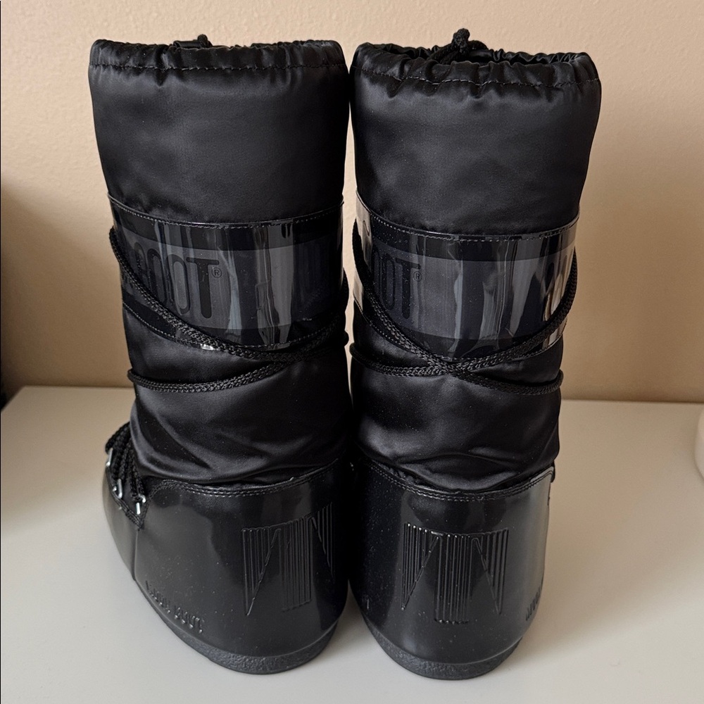 Moon Boot Black Satin Tall 5/6 (35/38) - Picture 4 of 6